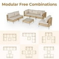 thumbnail image 3 of Grand Patio 7-Piece Open Weave Wicker Patio Furniture Set, Boho Outdoor Conversation Set with Thick Cushions and Coffee Table, Beige, 3 of 11