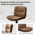 thumbnail image 5 of FIRAVOE Bar Stools Set of 2, Adjustable Height Swivel Bar Stools with Back (Double-Layer Upholstered) Modern PU Leather Bar Chair for Bar, Kitchen, Dining Room, Tan, 5 of 10