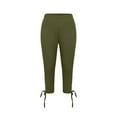 thumbnail image 6 of DDAPJ pyju High Waisted Capri Leggings for Women Tummy Control Knee Length Yoga Pants 2025 Casual Summer Cropped Pants Buttery Soft Solid Comfy Capris Flash Sale Today Army Green M, 6 of 6