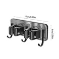 thumbnail image 3 of Ovzne Two Clip Hook Transparent Backboard No Punching Hook Stainless Steel Mop Clip No Punching Mop Metal Hook Bathroom Brooms Mop Storage Rack On Clearance, 3 of 6