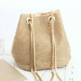 thumbnail image 3 of Miangastore Polyester Bucket Bag Single Shoulder Rhinestone Handbag for Women Ladies Girls Golden, 3 of 9