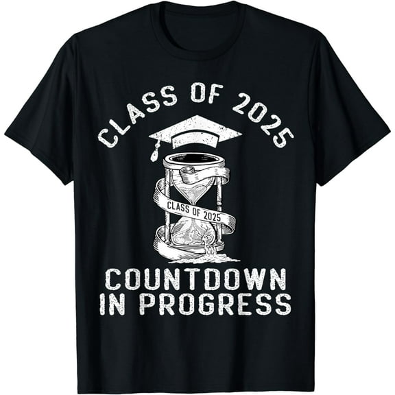 Senior Class Of 2025 Countdown to Graduation Gift T-Shirt mens t shirt，black，women，funny，misfits，men，journey，t-shirt