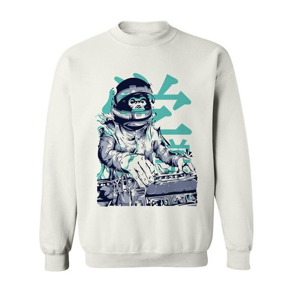 Monkey Dj Astronaut. Sweatshirt Men -Image by Shutterstock, Male Large