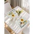 thumbnail image 5 of Sunflowers Farmhouse Placemats Set of 4, Sage Green Plaid Pastoral Rustic Placemats for Dining Table, Place Mats for Kitchen Tabletop, Waterproof Wipeable Dining Table Mats Set, 5 of 9