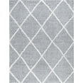 thumbnail image 3 of Bliss Rugs Transitional Diamond 7'10'' x 10'2'' Silver and White Polypropylene Indoor Area Rug, 7'10'' x 10'2'', 3 of 10