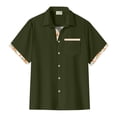 thumbnail image 5 of Hogleaql Mens Lightweight Slim Fit Short Sleeve Button Down Shirt Summer Shirt Plus Size Solid Loose Fit for Men Regular Fit Vintage Shirts Army Green S, 5 of 5