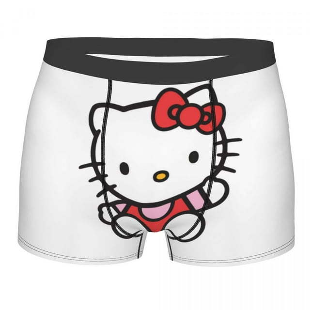 RWJDXD sous-Vêtements Homme Frais Sanrio Hello Kitty Boxeurs Respirants Shorts Culottes sous-Vêtements o