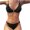 Black, variant on Abcnature Women's Bikini Swimsuits Sets, Thong Bikini Sets Bikini Two Piece Filled Soild Beachwear Swimwear Bikini Sets for Women Black L