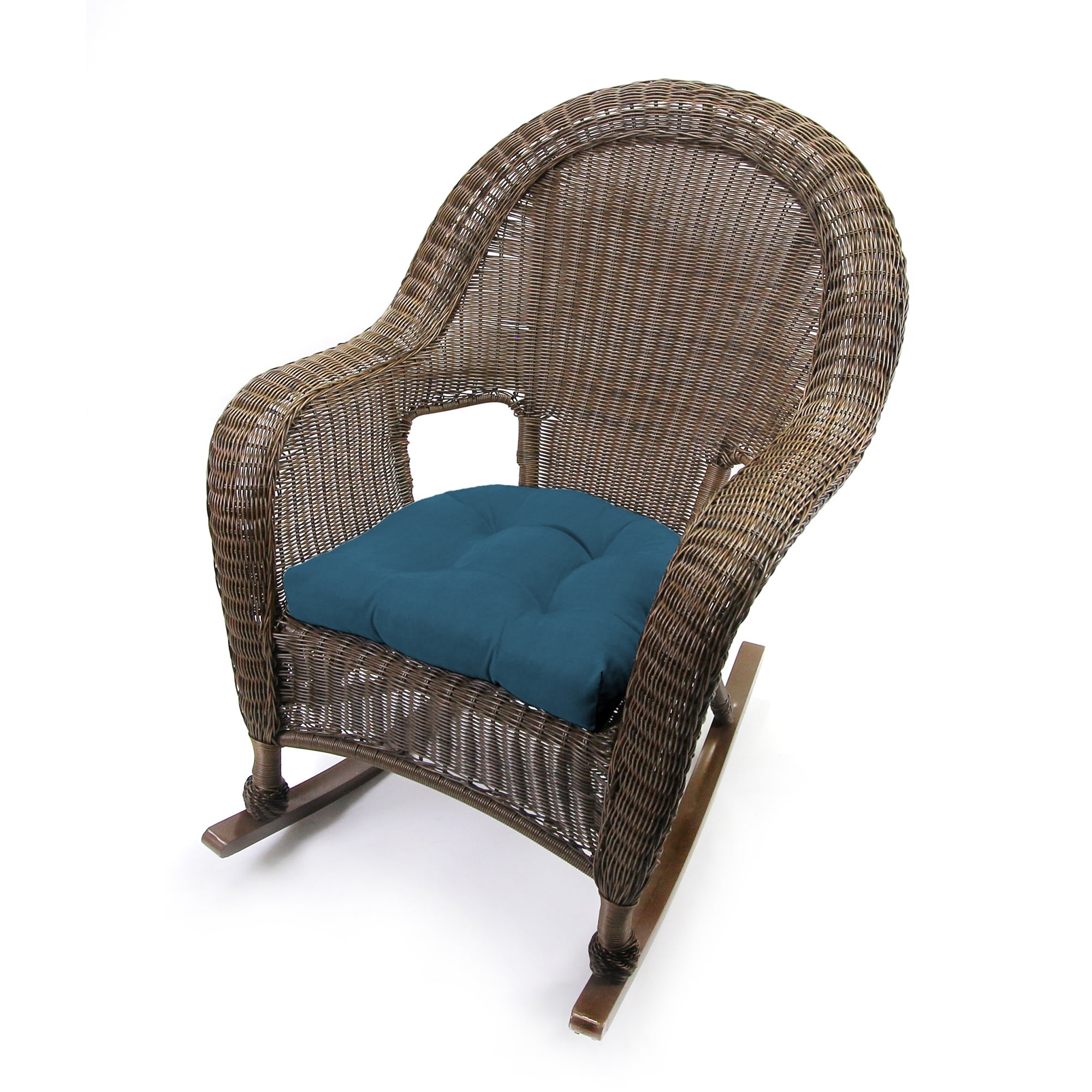 Jordan Manufacturing 18" x 18" Celosia Legion Blue Solid Square Tufted Contoured Outdoor Wicker Seat Cushion (2 Pack)