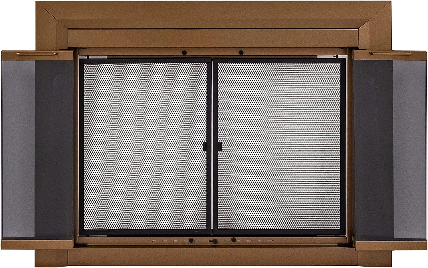 Pleasant Hearth Clairmont Collection Fireplace Glass Door, Heritage Brass - Large