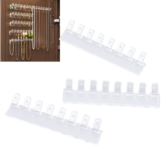 Soporte Para Collares De Acrílico, 8 Ganchos, Organizador De Collares Transparente, Organizador De Joyas Montado En La Pared, Colgador De Collares Con Pegatinas Adhesivas Para