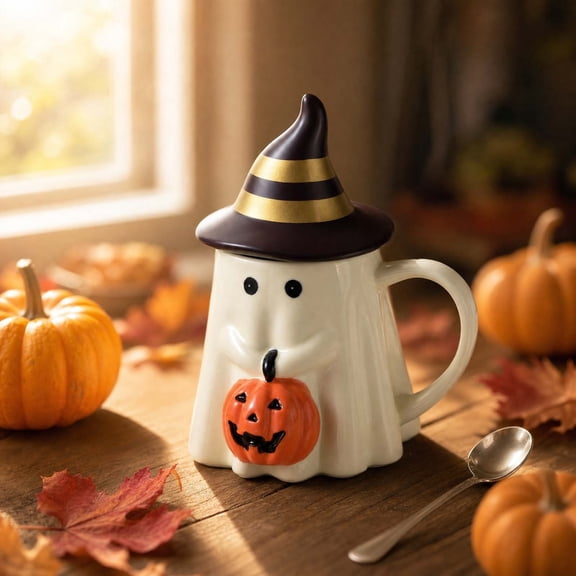 Halloween Handshake Pumpkin Cup, Interactive Sprite Mug, Funny Holiday Drinkware, Glowing Handshake Cup with LED, Spooky Novelty Gift for Party & Bar, Beige