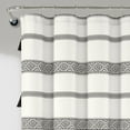 thumbnail image 3 of Ava Boho Stripe Tassel Eco-Friendly Cotton Blend Shower Curtain Black/White Single 72X72, 3 of 10