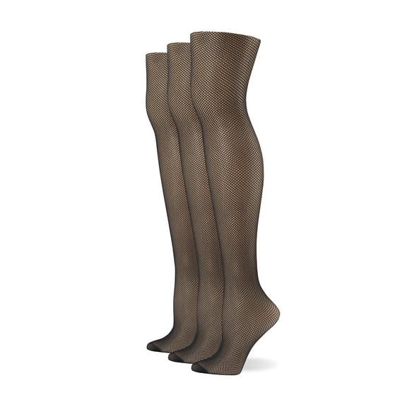 No nonsense Women's Fishnet Openwork Tight 3 Pair Pack, Black, Medium-Large