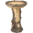 thumbnail image 1 of Resin Large Tree Shape Bird Bath Brown Pedestal Handmade Outdoor Home Garden Gift, 1 of 4