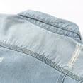 thumbnail image 5 of Chenyin Women's 3/4 Sleeve Denim Jacket Slim Denim Trucker Jean Coats Womens Lapel Spring Fall Shrug Top S-5xL, 5 of 9