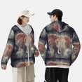 thumbnail image 6 of Gaeub Elephant in Smoke Men's and Women's UPF 50+ Long-Sleeved Sun Protection Clothing, Fishing Shirt Long Sleeve Zip - 3X-Large, 6 of 9
