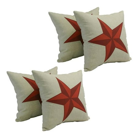 Blazing Needles CO-JO18-08-S4 Spun Polyester Outdoor Throw Pillows  Lone Star - Set of 4