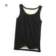 thumbnail image 4 of Qarigey Ropa interior térmica de invierno para mujer, Top grueso a prueba de viento de cuello redondo, chaleco básico adelgazante informal, accesorio Prendas para la parte del cuerpo Negro METRO Qarigey AP013300-01, 4 of 6