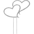 thumbnail image 3 of Adorno para tarta de boda Adorno para tarta de boda Delicado adorno para tarta de boda con forma de corazón de doble amor con cristales brillantes, 3 of 5