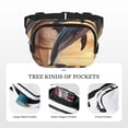 thumbnail image 5 of Picia Sailing Dancing Dolphin Print Square Double-Layer Waist Bag Mini Adjustable Waist Belt Bag Exercise Running Travel Hiking, 5 of 9