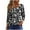 Z2-Black, variant on 3/4 Sleeved Shirts Blouse Square Neck Pleated Floral Printed T-shirt Casual Tops for Women