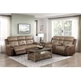 thumbnail image 7 of Plush Comfort Motion Sofa Brown Microfiber Upholstered Solid Wood Frame Living Room Furniture 1pc Dual Reclining Sofa Plush Arms, 7 of 7