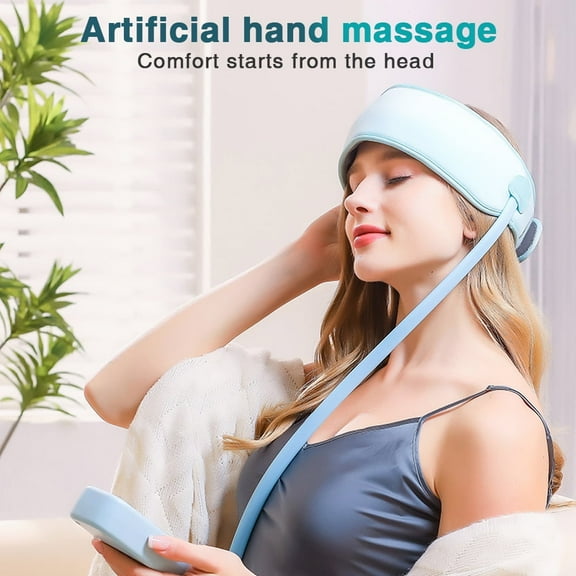 Electric Head Massager, Rechargeable Hand Scalp Massager Airbag for Head, Airbag Kneading, Constant Temperature Hot Compress for Head, Relax Headaches, Fatigue, Stress, Sleep