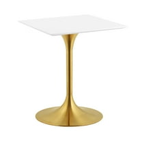 Modern Deco Contemporary Urban Design Kitchen Dining Room Dining Table, Metal Steel Wood, Gold White