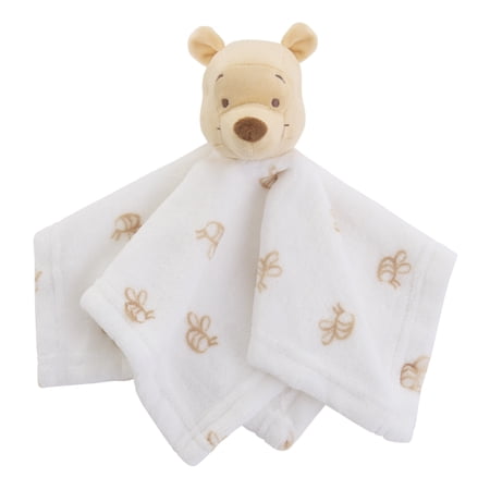 Disney Winnie the Pooh Ivory and Gold Plush Infant Security Blanket