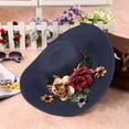 thumbnail image 3 of Sun Cap Wide Brim Colorful Flowers Temperament Adjustable Multicolor Floral Hat for Daily Wear, 3 of 10