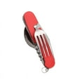 thumbnail image 1 of Red Aluminum-Handled Multi-Functional Outdoor Tool: Compact, Foldable & Detachable Swiss-Crafted Camping/Hiking Utensil with Fruit Knife Functionality – Ideal Gift for Adventure Enthusiasts,, 1 of 6