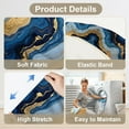 thumbnail image 4 of muroi Blue and Gold Marble Chair Covers for Dining Room Kitchen Set of 4 \u2013 Stretchable, Stylish Dining Chair Slipcovers, Washable, Luxury Modern Home Décor, 4 of 7