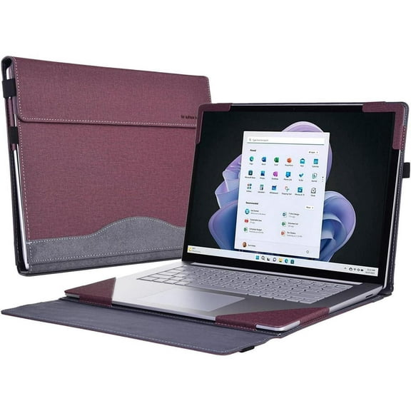 Laptop Case for 13.5 inch Microsoft Surface Laptop 6 / Laptop 5 / Laptop 4 / Laptop 3 / Laptop 2 / Laptop 1 PU Leather Protective Cover with Pencil Holder