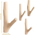 thumbnail image 3 of Ganchos de madera natural, ganchos de madera natural vintage de 4 piezas, ganchos de madera hechos a mano, ganchos de pared de madera natural para llavero de abrigo TUNC Sencillez, 3 of 5
