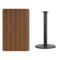 thumbnail image 2 of Flash Furniture 30 x 48 Rectangular Walnut Laminate Table Top with 24 Round Bar Height Table Base [XU-WALTB-3048-TR24B-GG], 2 of 2