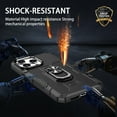 thumbnail image 6 of Feishell Case for iPhone 12 Pro / iPhone 12,Shockproof Anti-Fingerprint Hybrid Armor Cover with 360° Rotation Finger Ring Holder Kickstand Magnetic Car Mount Rugged Protective Phone Case,Black, 6 of 10