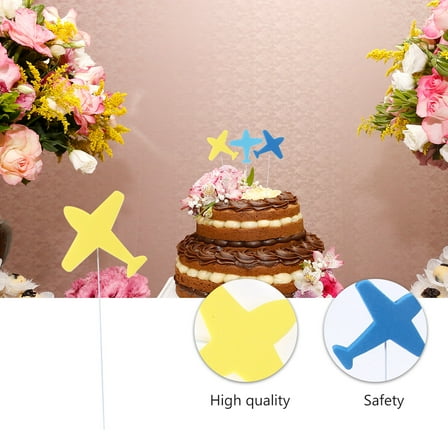 Minkissy 45Pcs Airplane Cake Insert Cards for Cake and Cupcake Decoration Assorted Colors