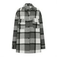 thumbnail image 4 of Autumn and Winter Plaid Jackets for Womens 2024 Plus Size Casual Long Sleeve Plush Single-Breasted Long Coat Tops Blouse Coat, 4 of 6