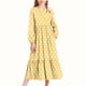 thumbnail image 1 of Vestido infantil de poliéster con estampado de lunares, manga larga, cuello redondo, bolsillos laterales y falda larga., 1 of 6