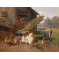 thumbnail image 3 of Carl Jutz 24x19 Black Modern Framed Museum Art Print Titled - Dog in the Poultry Yard (1872), 3 of 5