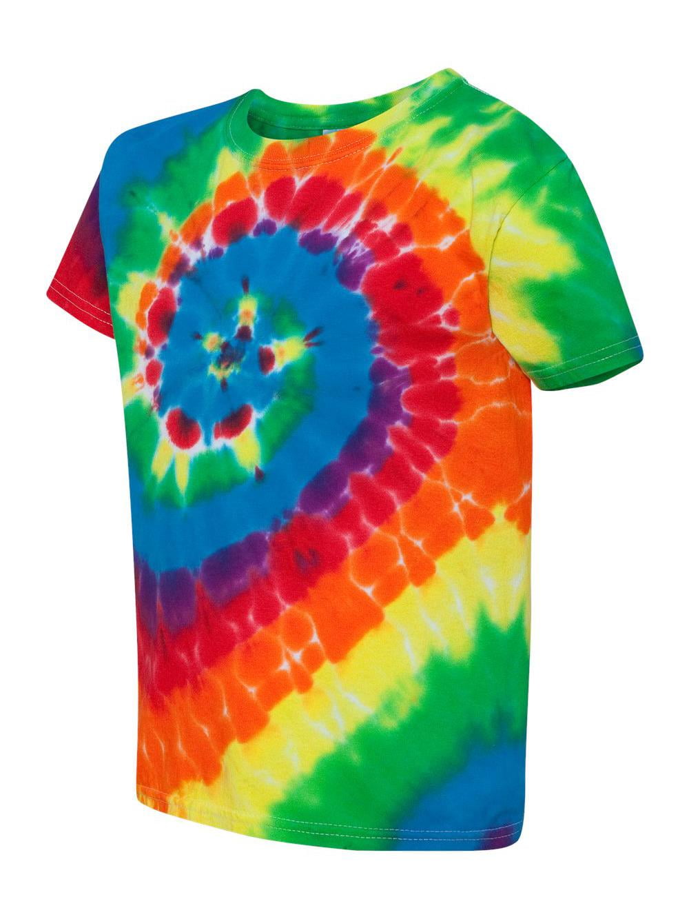 Dyenomite - Youth Multi-Color Spiral Tie-Dyed T-Shirt - 20BMS ...