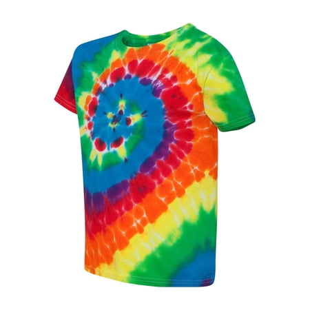 Dyenomite - Youth Multi-Color Spiral Tie-Dyed T-Shirt - 20BMS - Michelangelo
