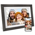 thumbnail image 1 of Frameo Marco de fotos digital de 10.1 pulgadas, WiFi Smart Digital Photo Frame Madera IPS HD 1280 x 800 1080P visualización táctil de rotación automática, fácil configuración para usar Compartir fotos, 1 of 5