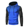 thumbnail image 4 of CAICJ98 Hoodies For Men Full Zip Men's Sweater 1/4 Zip Up Striped Pullover Fall Winter Color Block Polo Sweatshirts Blue,M, 4 of 5