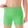 thumbnail image 5 of mgoYE Girls High Waist Athletic Biker Shorts - Dance Yoga Casual Kids Teen Summer(Green,11-12 Years), 5 of 6