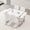 Table+White Chairs*4(Silver), variant on JUFU 7-Piece 55'' White Dining Set with Silver Metal Frame and Upholstered Chairs