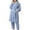 Blue, variant on YanHoo Fuzzy Pajama Set for Women Soft Plush Robe and Fleece Pants 2 Piece Sleepwear Loungewear Warm House Coat