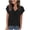Black, variant on Short Sleeve Tops for Women Casual Solid Color Basic T Shirt Fashion Pleated Work Office Clothes Daily Wear