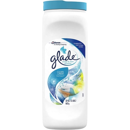 Glade Carpet and Room Refresher, Deodorizer for Home, Pets, and Smoke, Clean Linen, 32 Oz, 6 Count (Pack of 6)
